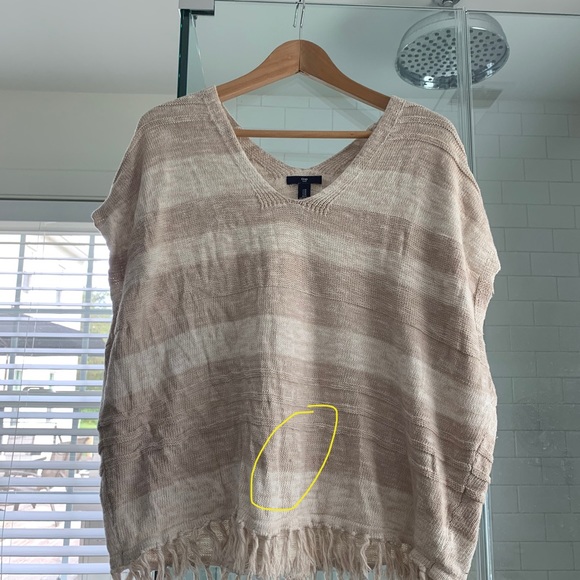 Gap sleeveless striped poncho top with fringe - Picture 2 of 3